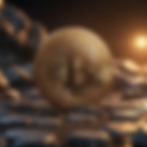 Abstract design representing cryptocurrency mining