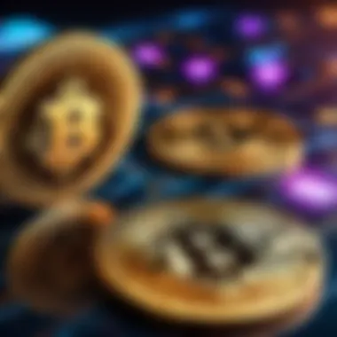 Abstract Concept of Gaming Cryptocurrencies Innovative gaming cryptocurrency abstract concept