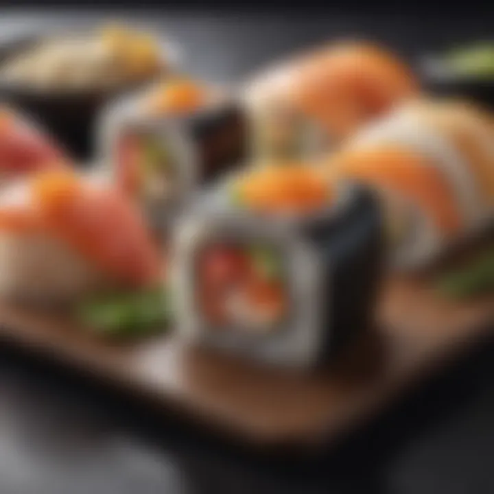 Innovative sushi fusion creation with unique flavors