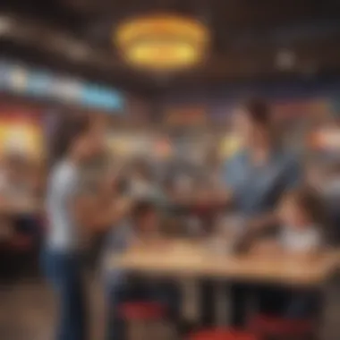 Interactive Games at Chuck E. Cheese Families enjoying interactive games at Chuck E. Cheese