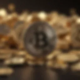 Symbolic representation of gold and cryptocurrency fusion