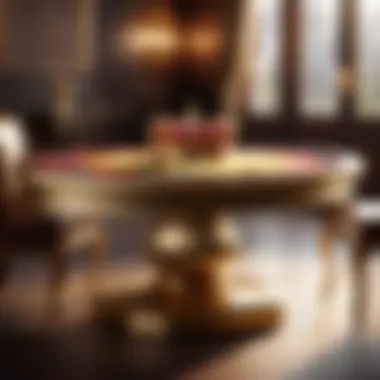 Elegant Gold Poker Table with Royal Emblem