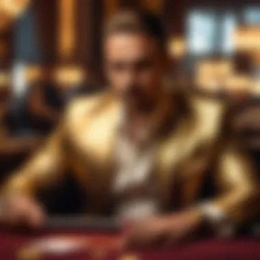Opulent Gold Poker Player in Artistic Setting