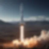 Rocket launch representing Blue Origin's innovative technology
