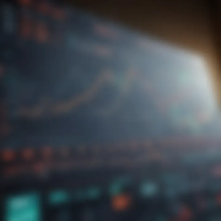 Stock market trends graph