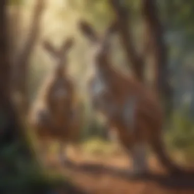 Majestic Kangaroos in Natural Habitat Kangaroos in their natural habitat