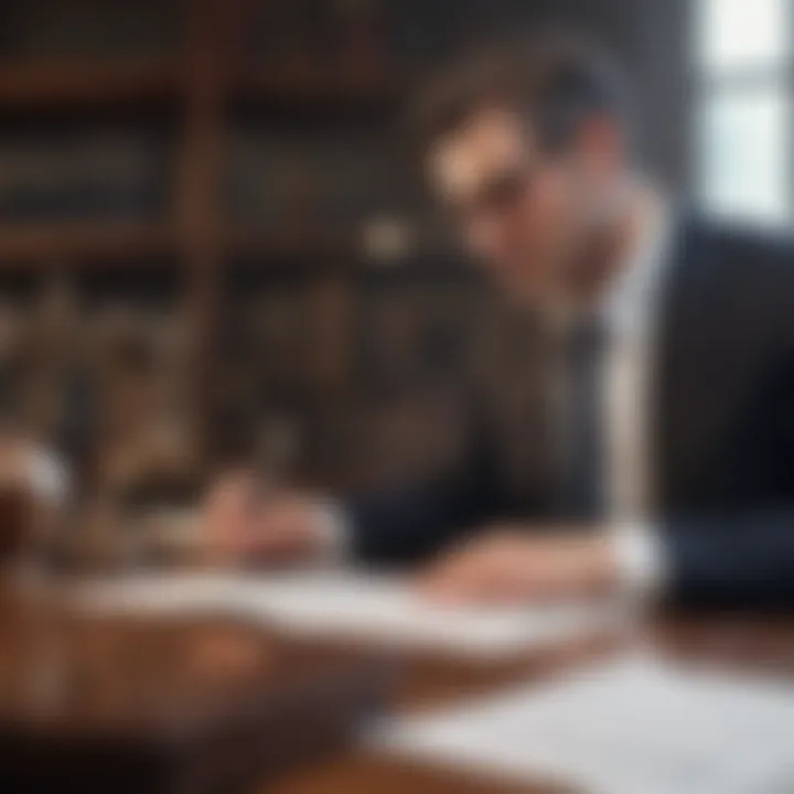Lawyer Reviewing Case Files