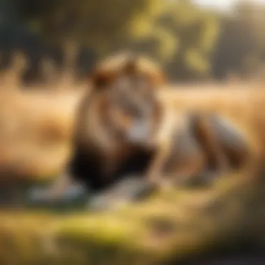 Effortless Pursuit: The Relaxed Hunting Style of the Lazy Lion Lazy lion exhibiting minimal effort during a hunt