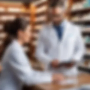 A person consulting with a pharmacist