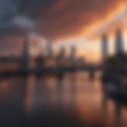 London skyline at dusk