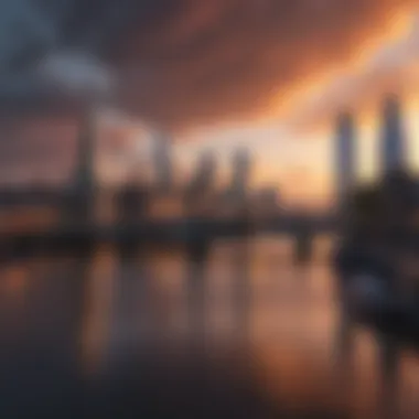 London skyline at dusk