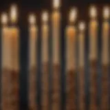Detailed view of long candle wicks