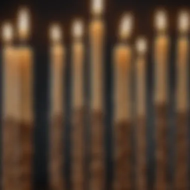 Detailed view of long candle wicks