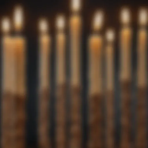 Detailed view of long candle wicks