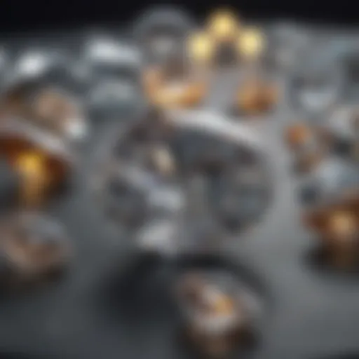 Opulent Display of 1-Carat Diamonds Luxury Diamond Showcase