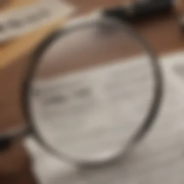 Magnifying glass focusing on fine print illustrating attention to detail