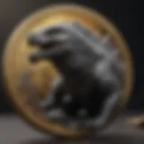 Majestic Godzilla Coin in Enigmatic Shadows