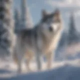 Majestic Husky in a Winter Landscape