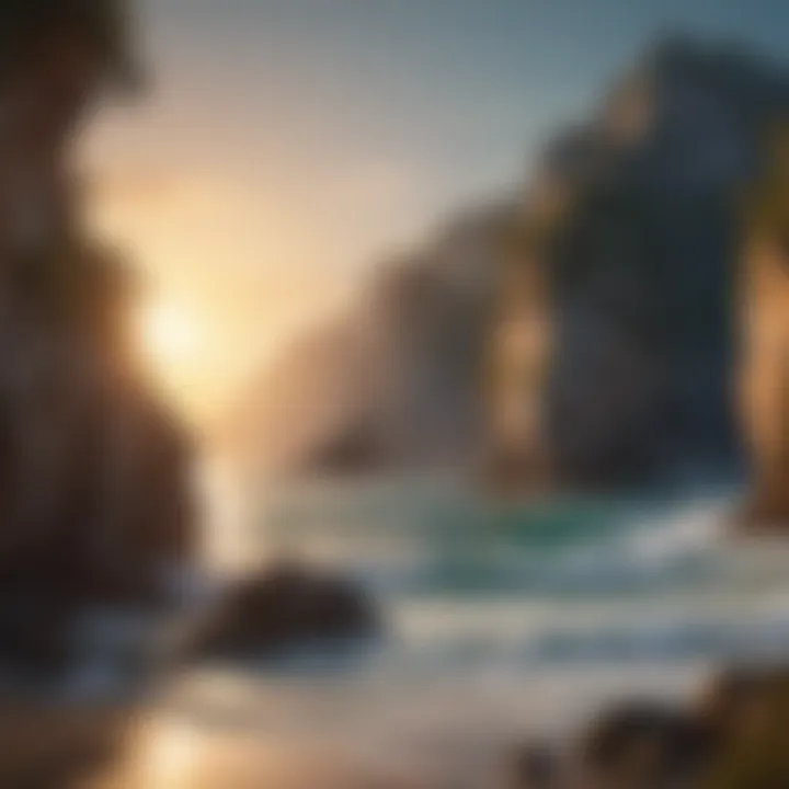 Majestic Rock Formations Along Moon Bay's Coastline