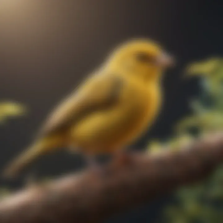 Majestic canary singing melodiously