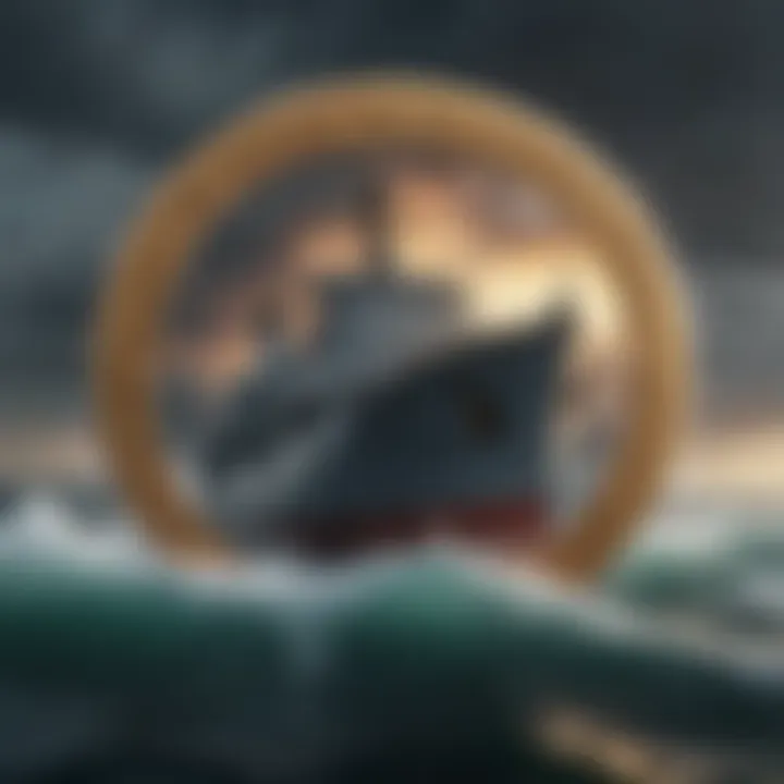 Modern Marine Coin Depicting Ship Amidst Turbulent Waters Modern Marine Coin Featuring Ship on Stormy Seas