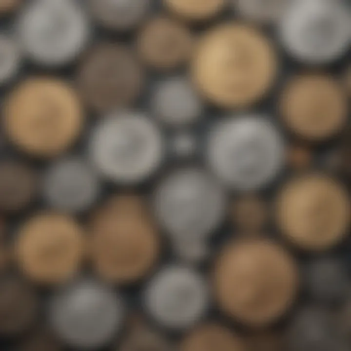 Diverse Numismatic Collection Showcasing Marine Coins Across Eras Numismatic Collection of Marine Coins from Various Eras