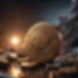 Abstract concept artwork of digital transformation in cryptocurrency mining