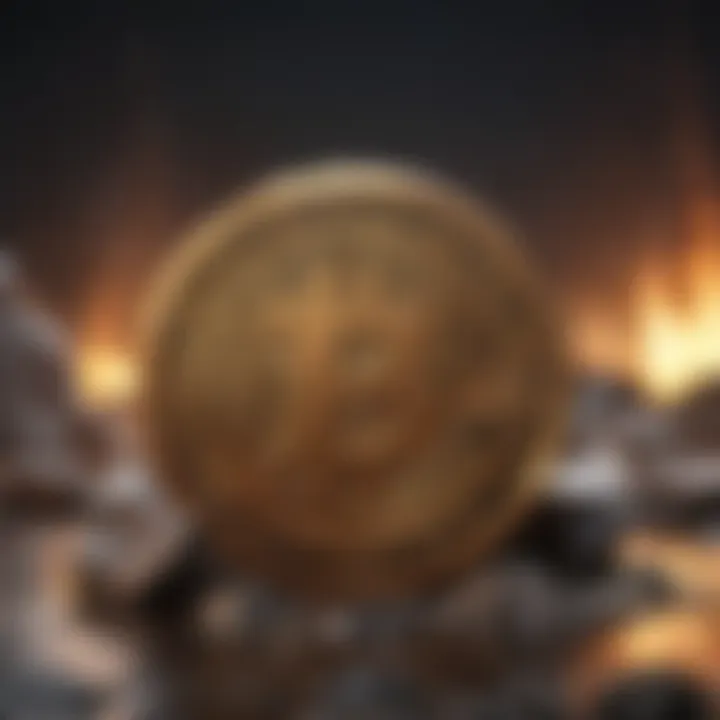 Illustration showing the concept of mining difficulty in cryptocurrency