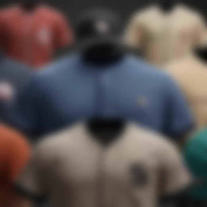 A collection of MLB umpire shirts showcasing various designs and styles.