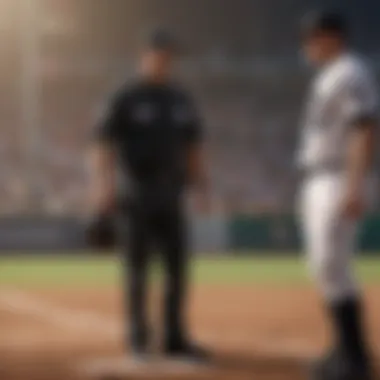 Umpires wearing standard attire during a live baseball game.