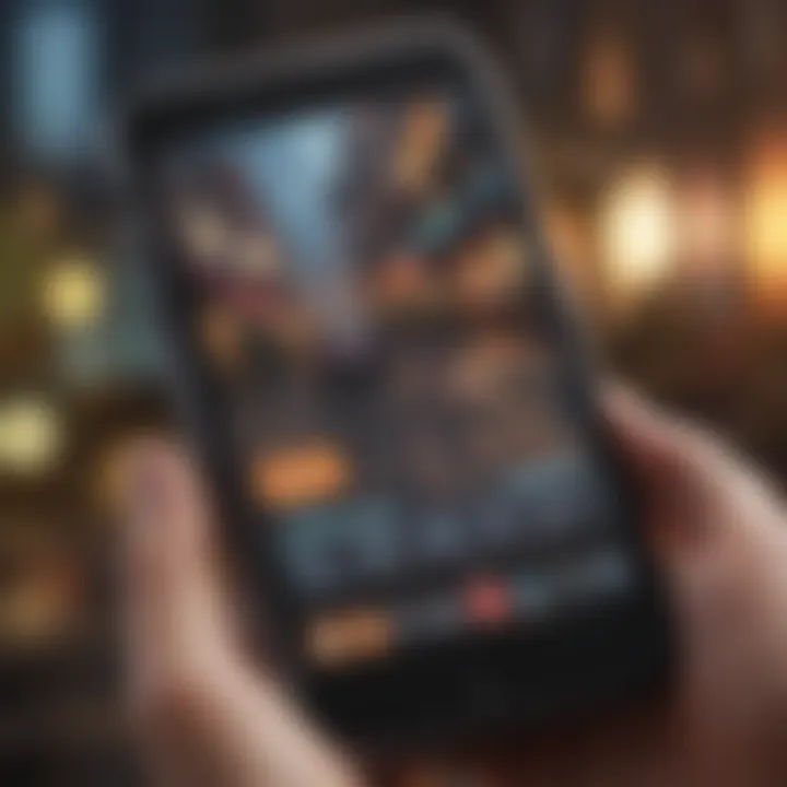 Mobile phone displaying play to earn mobile game interface