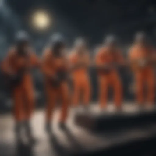 Energetic Performance of Moon Juice Band The Moon Juice Band performing energetically on stage.