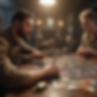 A visual representation of player interactions during a card trading session.