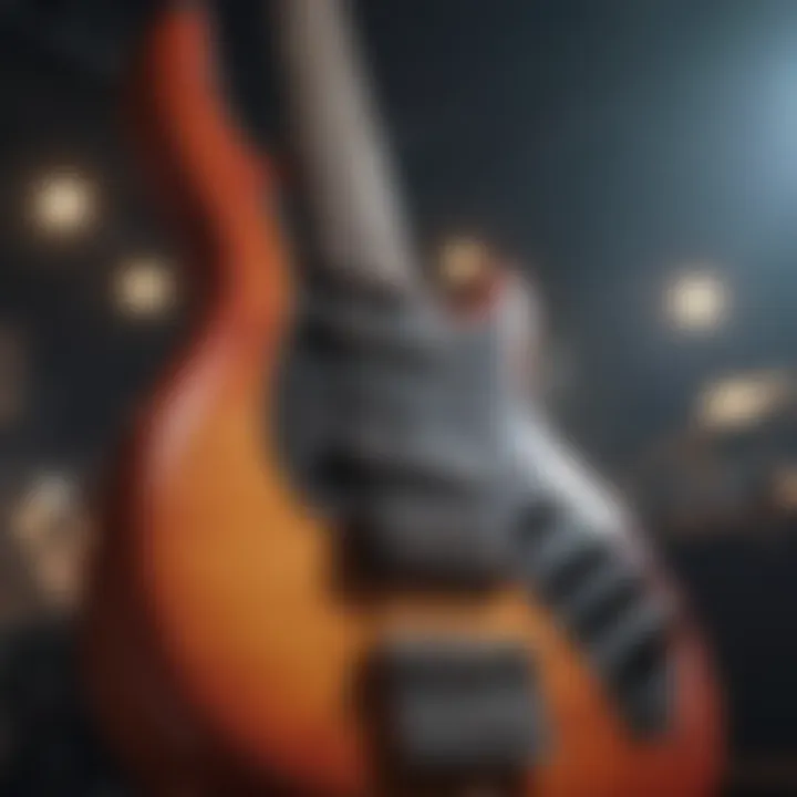 Musician playing a BC Rich bass guitar on stage
