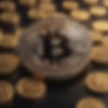 A futuristic concept of blockchain technology in coin valuation