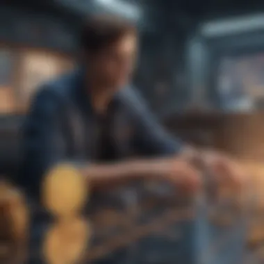 Conceptual image of a person navigating the complexities of the crypto market