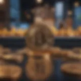 Illustration of a digital marketplace for cryptocurrencies