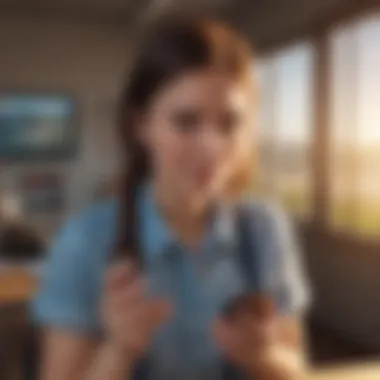 A user navigating the Instagram help center on a smartphone
