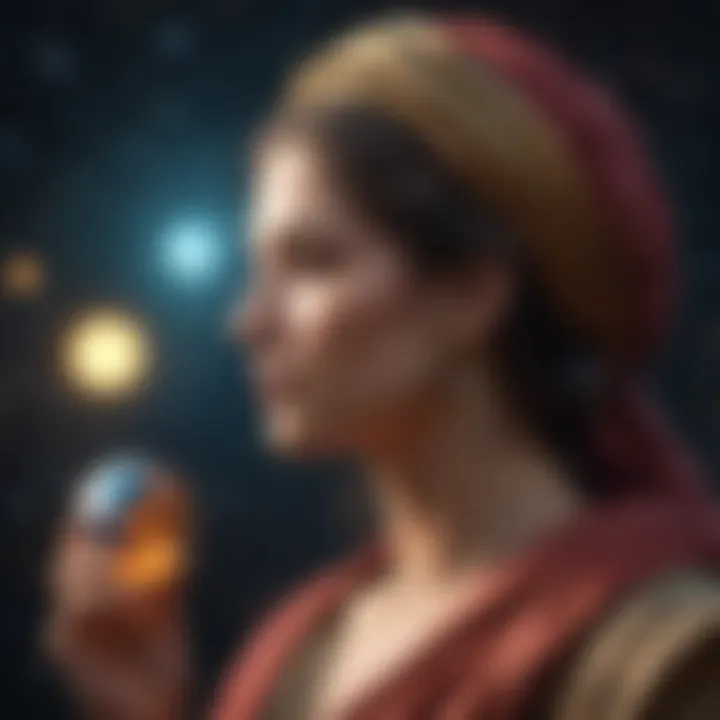 Artistic visualization of ancient philosophies about the cosmos