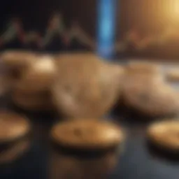 Artistic abstract representation of cryptocurrency market trends