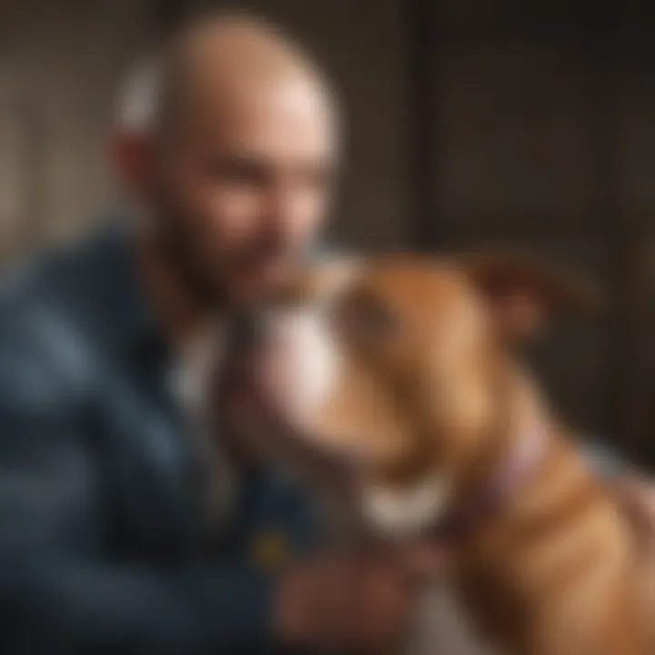 Pitbull Owner Bonding with Their Pet