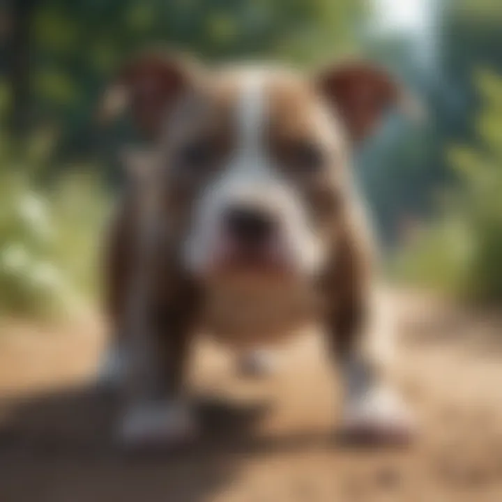 Pitbull Puppy Playfully Exploring