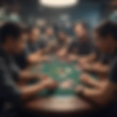 Singaporean poker tournament with players strategizing