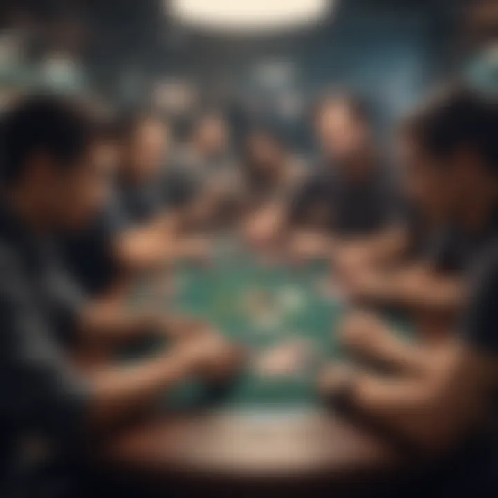 Singaporean poker tournament with players strategizing