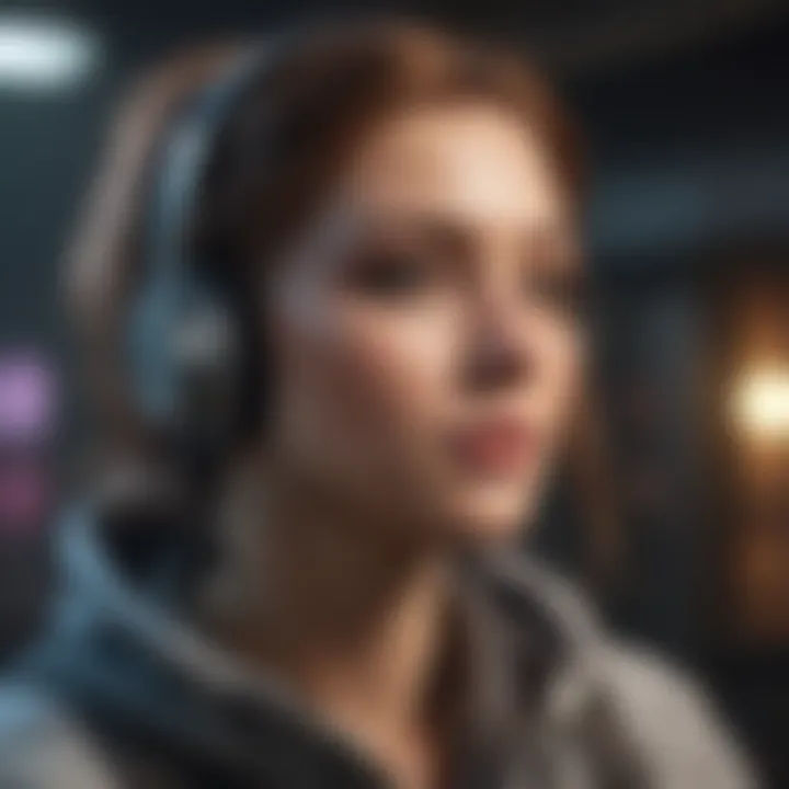 A futuristic scene showcasing the impact of technology on gaming