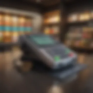 Integrating Cryptocurrency Payment Systems A conceptual image depicting a retail store with a digital payment terminal accepting cryptocurrency.