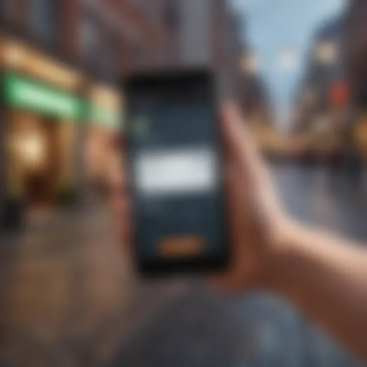 Illustration of Line Pay app facilitating seamless mobile payments
