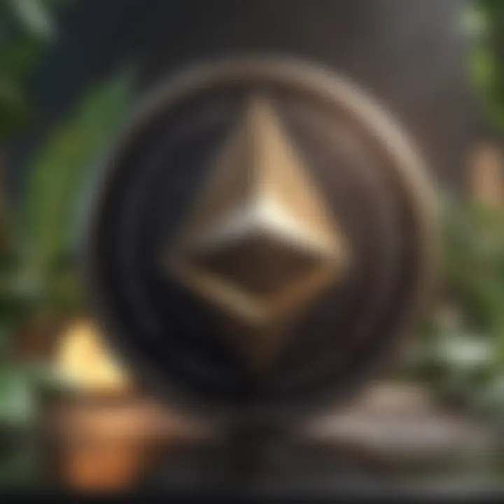 Ethereum logo on a futuristic background