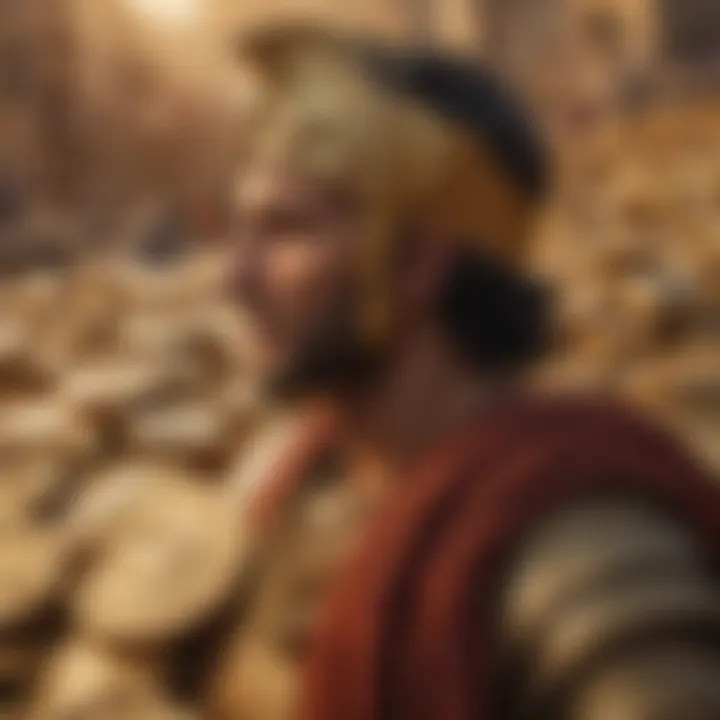 Illustration showcasing the Roman Empire's influence on the gold market