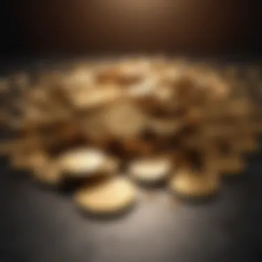 Gold Coins Scattered on Table